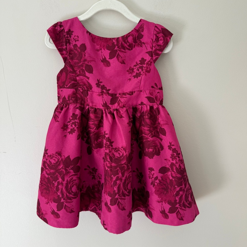 Baker by Ted Baker Girls Pink Floral Dress with Bow Back